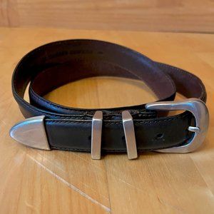 Oil Tanned Cowhide Leather Belt Dark Brown (40)